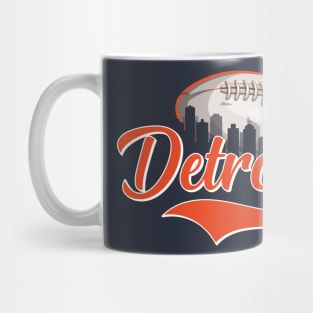 Retro Vintage Detroit Michigan City Scape Football Game For Man Woman Mug